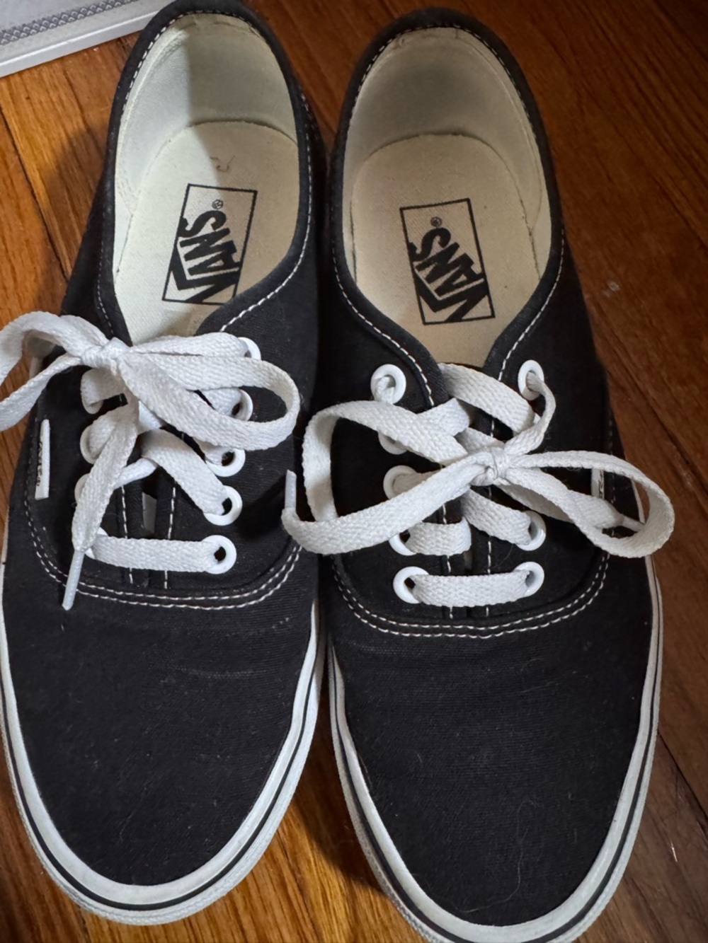 Vans Black Canvas Low-Top Sneakers with White Accents